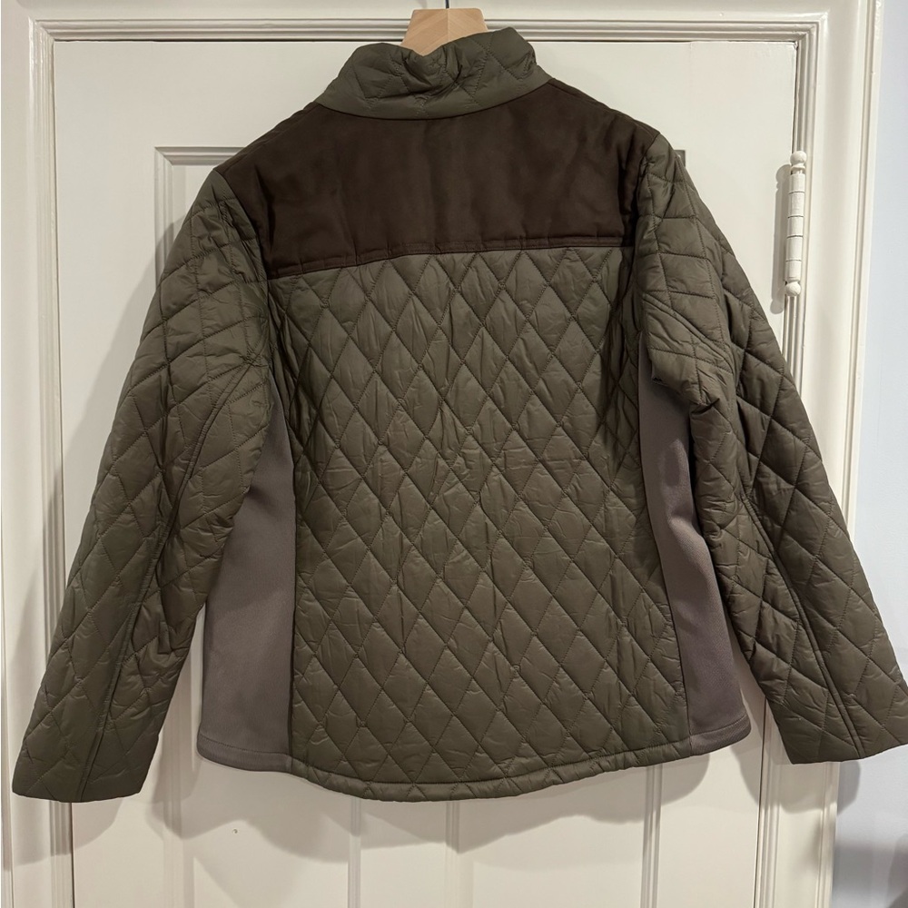 Barbour Quilted Utility Jacket - Olive and Brown - Picture 7 of 9